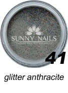 41. Akryl w proszku SUNNY NAILS  glitter anthracite 3 ml