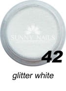 42. Akryl w proszku SUNNY NAILS glitter white 3 ml