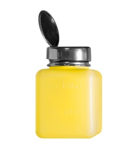 Dozownik na płyny z metalową pompką mini żółty 120ml