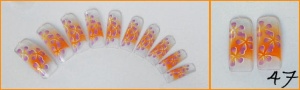 47. Tipsy we wzory AIRBRUSH  pomarańczowo-fioletowy