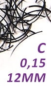 Rzęsy jedwabne C 0,15-12 mm 0,25 g