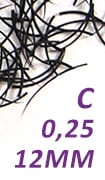 Rzęsy jedwabne C 0,25-12 mm 0,25 g