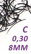 Rzęsy jedwabne C 0,30-8 mm 0,25 g