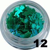 12.Aniołki amorki do zdobień zielone opalizujące 1 g