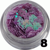 8. Ozdoba do paznokci bratki fioletowe opalizujące w woreczku 1g