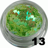 13. Ozdoba do paznokci bratki pistacjowe opalizujące w woreczku 1g