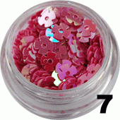 7. Ozdoba do paznokci bratki  różowe opalizujące w woreczku 1g