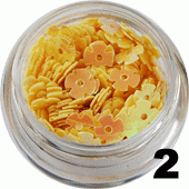 2. Ozdoba do paznokci bratki żółte opalizujące w woreczku 1g