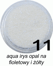 Brokat do paznokci aqua irys opalizujący na fioletowy i żółty w woreczku 1g - 11