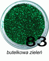 Brokat do paznokci butelkowa zieleń w woreczku 1g - 83