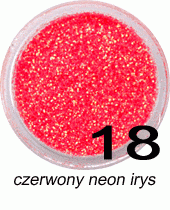 Brokat do paznokci czerwony neon irys w woreczku 1g - 18