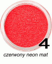 Brokat do paznokci czerwony neon mat w woreczku 1g - 4