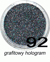 Brokat do paznokci grafitowy hologram w woreczku 1g - 92
