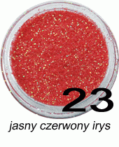 Brokat do paznokci jasny czerwony irys w woreczku 1g - 23
