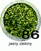 Brokat do paznokci jasny zielony w woreczku 1g - 86