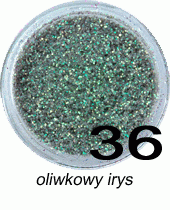 Brokat do paznokci oliwkowy irys w woreczku 1g - 36