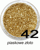 Brokat do paznokci piaskowe złoto w woreczku 1g - 42