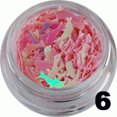 6. Ozdoba do paznokci delfinki w woreczku jasno-różowe opalizujące