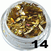 Folia hologramowa Broken Mirror Effect złota w woreczku 1g- 14