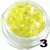 Folia hologramowa Broken Mirror Effect żółta w woreczku 1g- 3