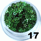 17. Gwiazdki z dziurką w saszetce zielone 150-200 szt.