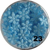 23. Kwiatki jedwabne do paznokci błękitne 40 szt.