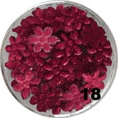 18. Kwiatki jedwabne do paznokci bordowe 40 szt.