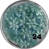 24. Kwiatki jedwabne do paznokci jasny turkus 40 szt.