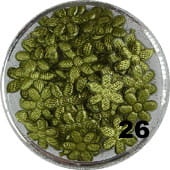 26. Kwiatki jedwabne do paznokci khaki 40 szt.