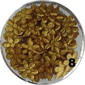 8. Kwiatki jedwabne do paznokci złote 40 szt.