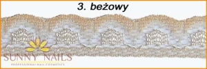 3.Koronka do zdobienia paznokci beżowa 20 cm