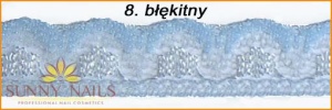 8.Koronka do zdobienia paznokci błękitna 20 cm