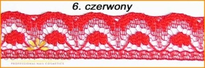 6.Koronka do zdobienia paznokci czerwona 20 cm