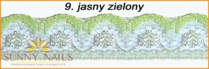 9.Koronka do zdobienia paznokci jasno zielona 20 cm