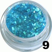 9.Kostka hologramowa mini turkusowa aqua 1 g