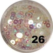 Kółeczka z dziurką do zdobienia paznokci biały aqua / morelowe 100 szt. - 26