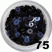 Kółeczka z dziurką do zdobienia paznokci czarne 100 szt. - 75