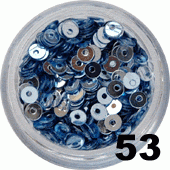 Kółeczka z dziurką do zdobienia paznokci jeansowe aqua 100 szt. - 53