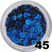 Kółeczka z dziurką do zdobienia paznokci niebieskie hologramowe 100 szt. - 45