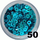 Kółeczka z dziurką do zdobienia paznokci turkusowe 100 szt. - 50