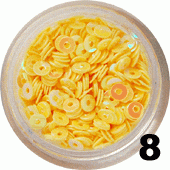 Kółeczka z dziurką do zdobienia paznokci rude / żółte 100 szt. - 8