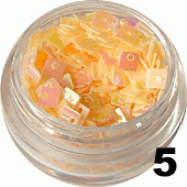 Kwadraty z dziurką do zdobienia paznokci brzoskwiniowe 100 szt. - 5