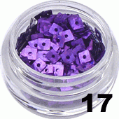 Kwadraty z dziurką do zdobienia paznokci fioletowe 100 szt. - 17