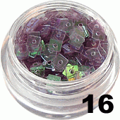 Kwadraty z dziurką do zdobienia paznokci fioletowe aqua 100 szt. - 16