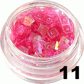 Kwadraty z dziurką do zdobienia paznokci fuksja aqua 100 szt. - 11