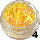 Kwadraty z dziurką do zdobienia paznokci żółte 100 szt. - 4