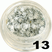 Kwiatki 3D mini srebrne 20 szt. - 13