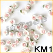 Ozdoba do paznokci Mini Kwiatki akrylowe białe 10 sztuk - KM1