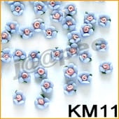 Ozdoba do paznokci Mini Kwiatki akrylowe jasnoniebieskie 10 sztuk - KM11