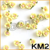 Ozdoba do paznokci Mini Kwiatki akrylowe żółte 10 sztuk - KM2